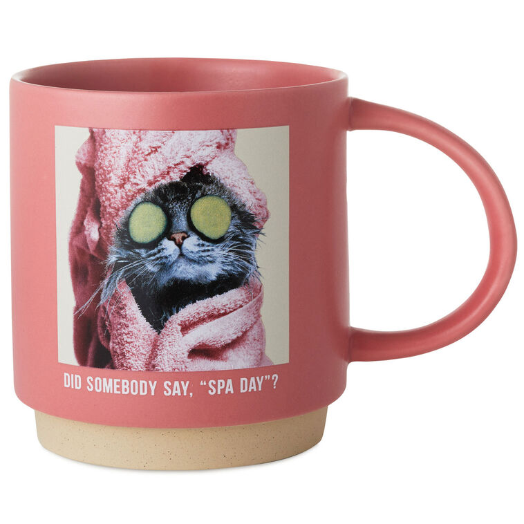 hallmark Cat Spa Day Funny Mug 16 oz
