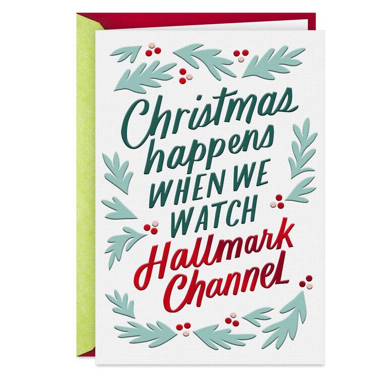 hallmark Hallmark Channel Popcorn Movies and Happiness Christmas Card