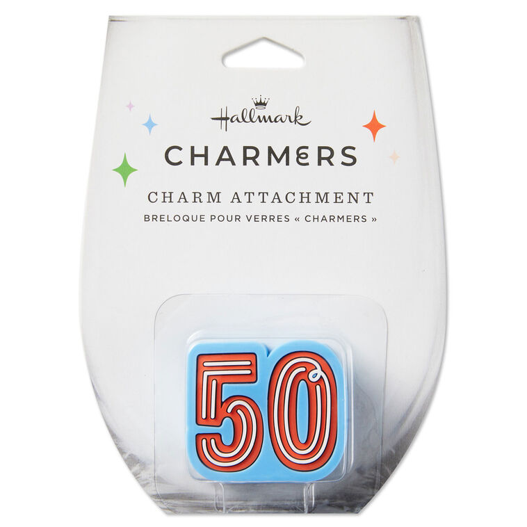 Hallmark Charmers 50th Birthday Silicone Charm