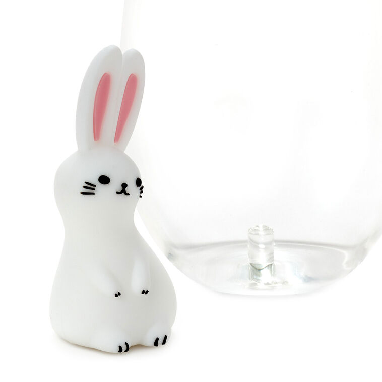 Hallmark Charmers White Bunny Silicone Charm 2.6" H
