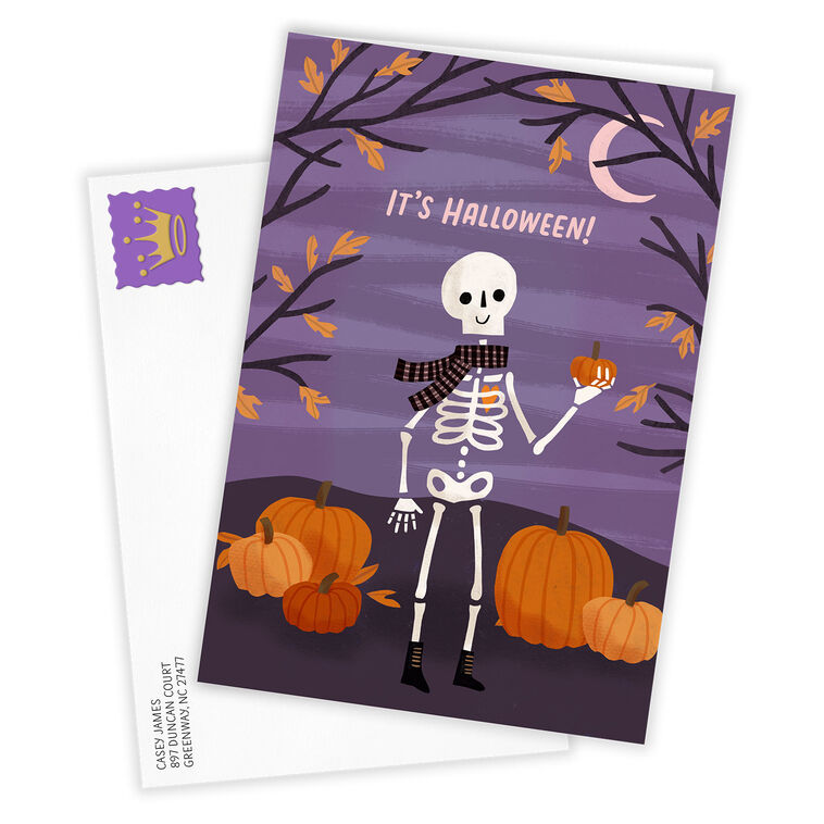 Hallmark Chill Skeleton Custom Halloween Card