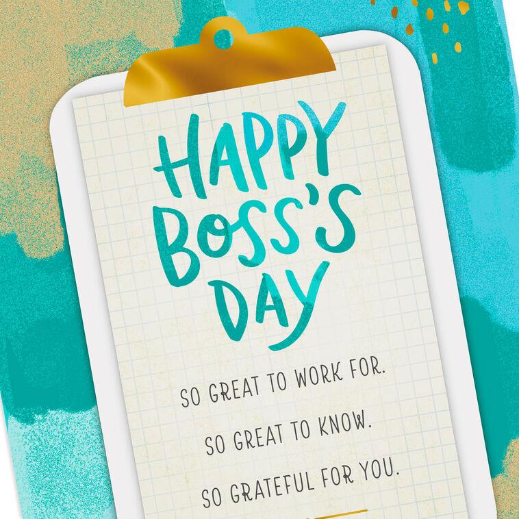 Hallmark Clipboard You're So Great Boss's Day Card