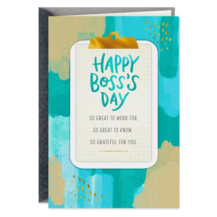 hallmark Clipboard You're So Great Boss's Day Card