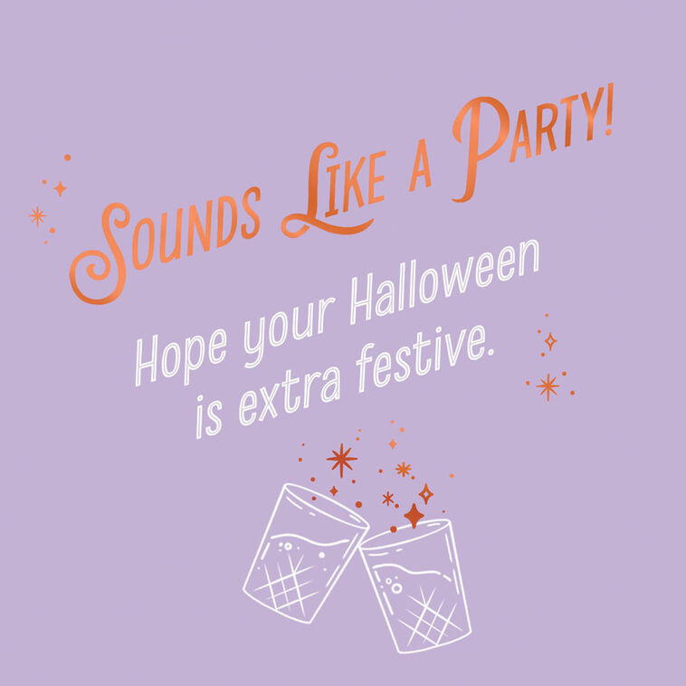 Hallmark Cocktails And Ghosts Halloween Card