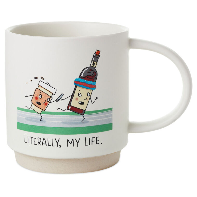 hallmark Coffee and Wine Relay Funny Mug 16 oz