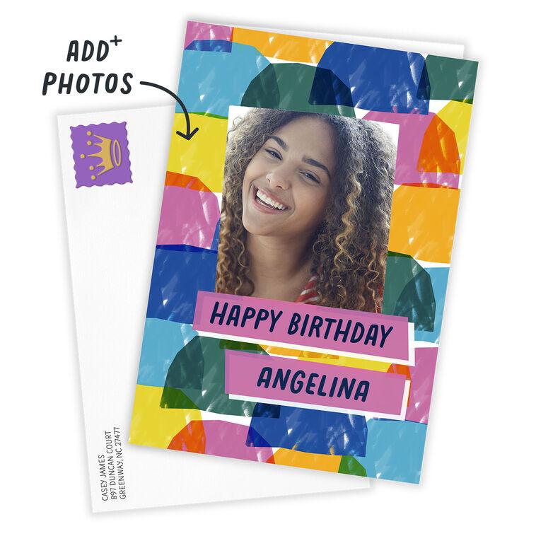 Hallmark Colored Shapes Custom Birthday Card