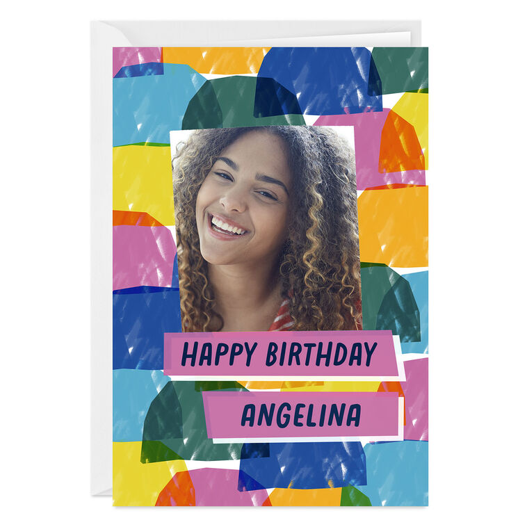 hallmark Colored Shapes Custom Birthday Card