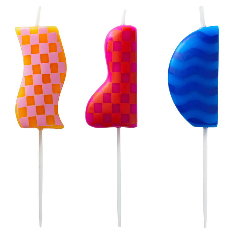 hallmark Colorful Geo Party Candles Pack of 3