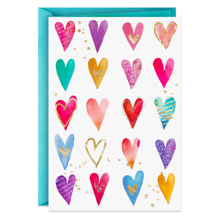 hallmark Colorful Hearts Blank Card