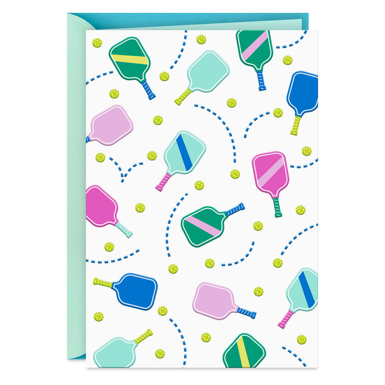 hallmark Colorful Pickleball Paddles Blank Card