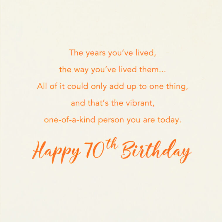 Hallmark Colorful Years 70th Birthday Card