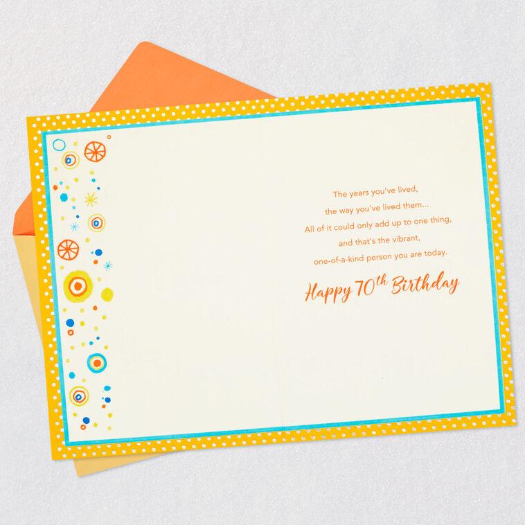 Hallmark Colorful Years 70th Birthday Card