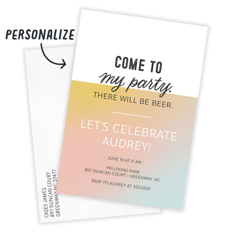 Hallmark Come To My Party Ombré Invitation