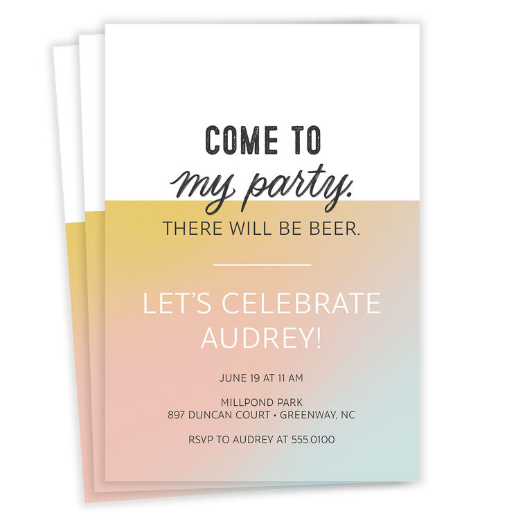 hallmark Come to My Party Ombré Invitation