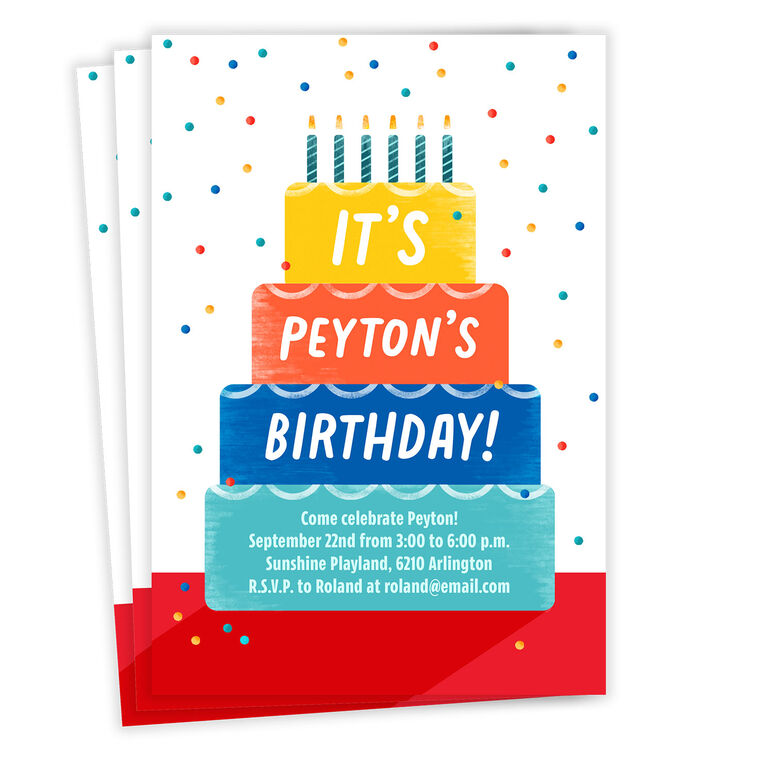 hallmark Confetti Cake Flat Birthday Invitation