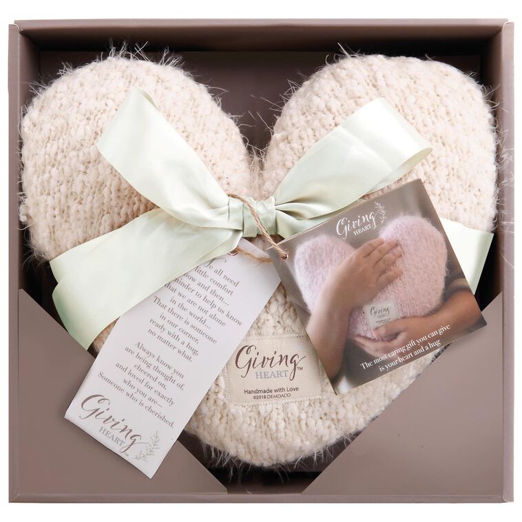 hallmark Cream Giving Heart Pillow