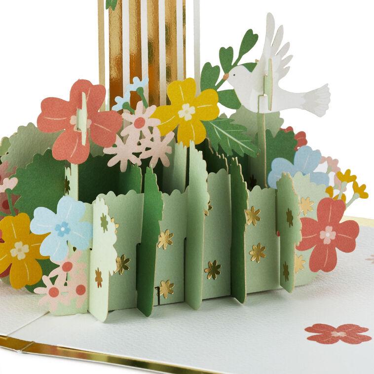 Hallmark Cross With Flowers Religious Pop-Up Card