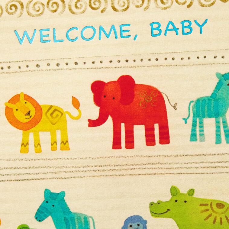 Hallmark Cute Zoo Animals Welcome New Baby Card