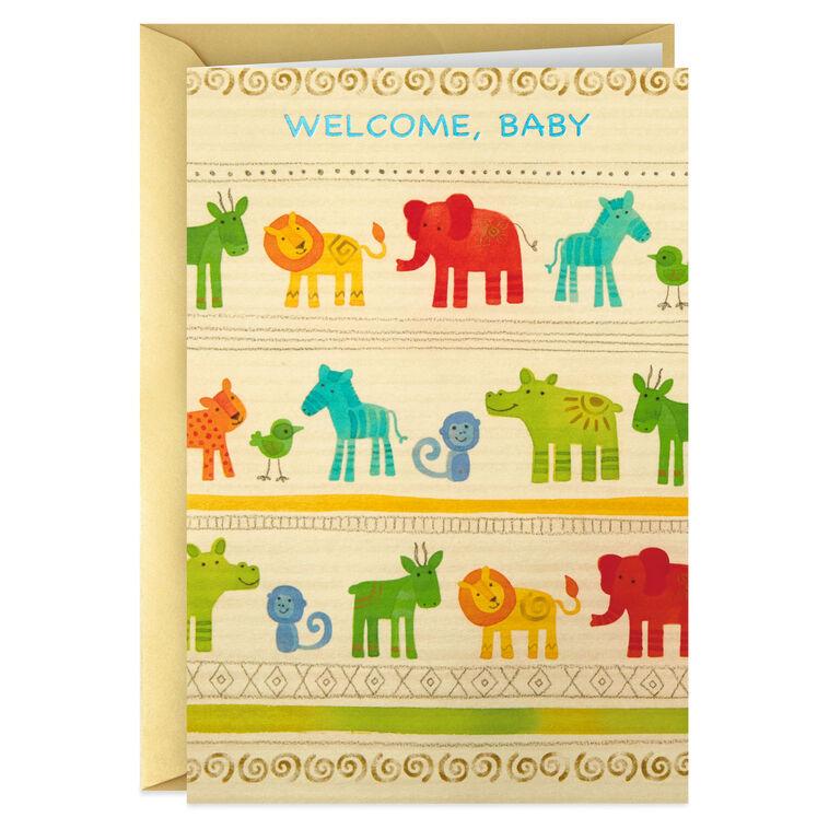 hallmark Cute Zoo Animals Welcome New Baby Card