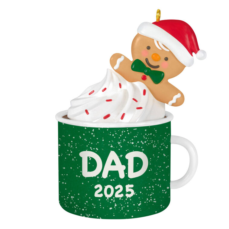 hallmark Dad Gingerbread Boy in Mug 2025 Ornament