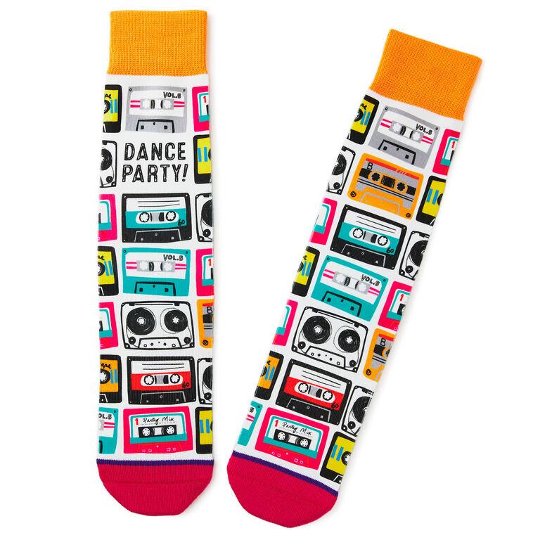 hallmark Dance Party Cassette Tapes Fun Crew Socks