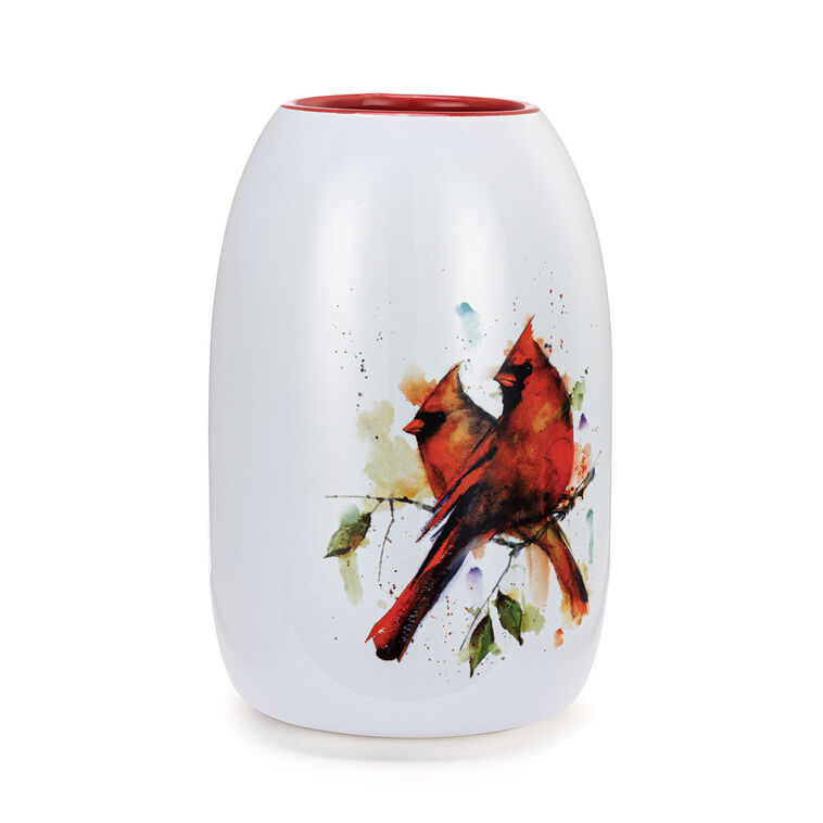 Hallmark Demdaco Cardinal Pair Vase 7"