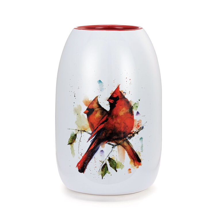 hallmark Demdaco Cardinal Pair Vase 7"