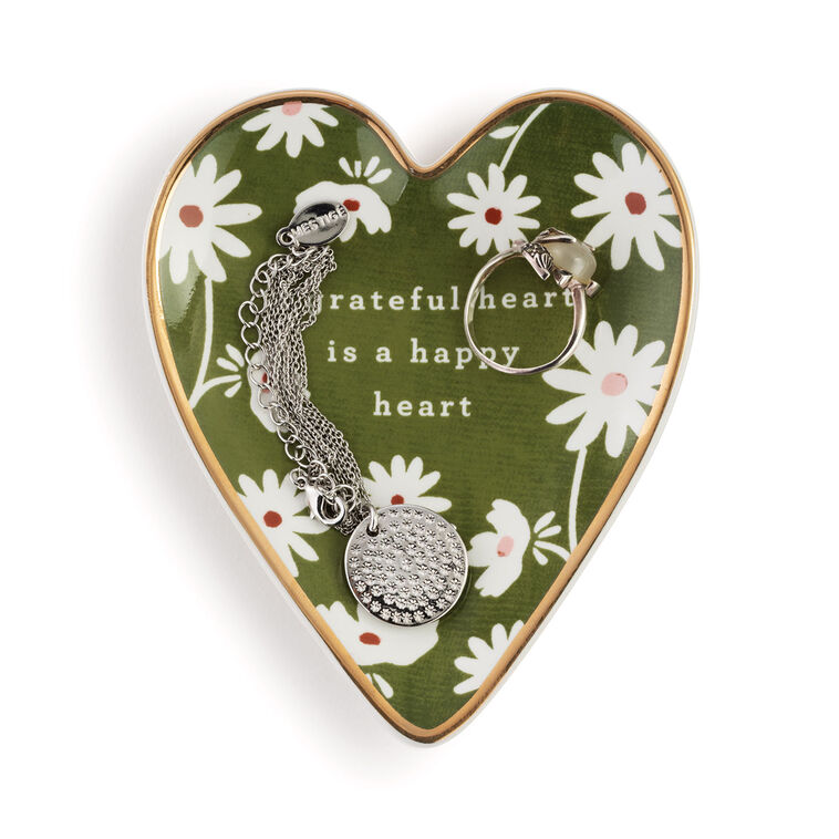 Hallmark Demdaco Grateful Art Heart Trinket Dish