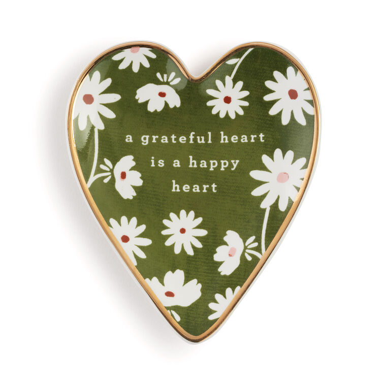 hallmark Demdaco Grateful Art Heart Trinket Dish