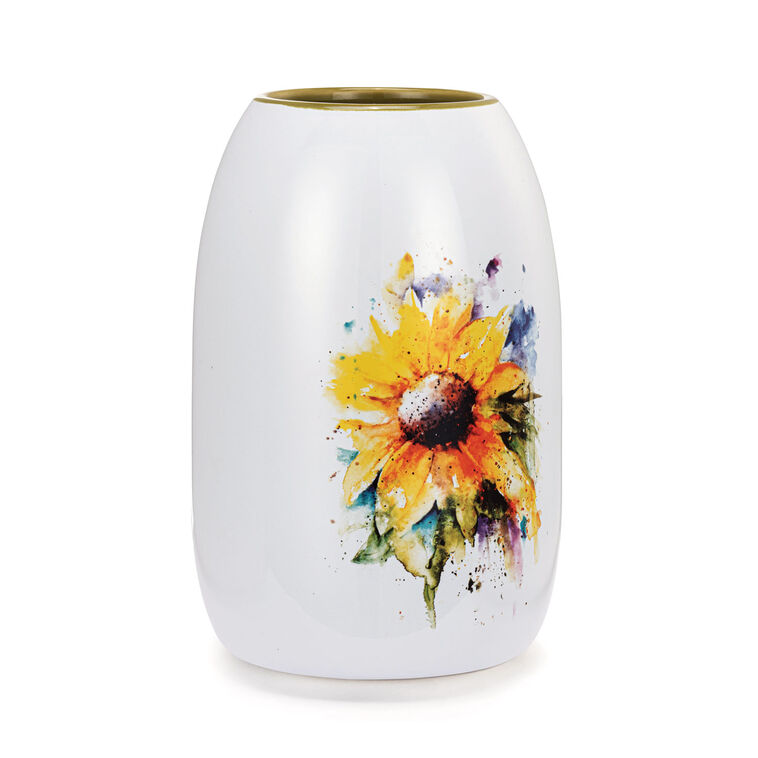 Hallmark Demdaco Sunflower Vase 7"