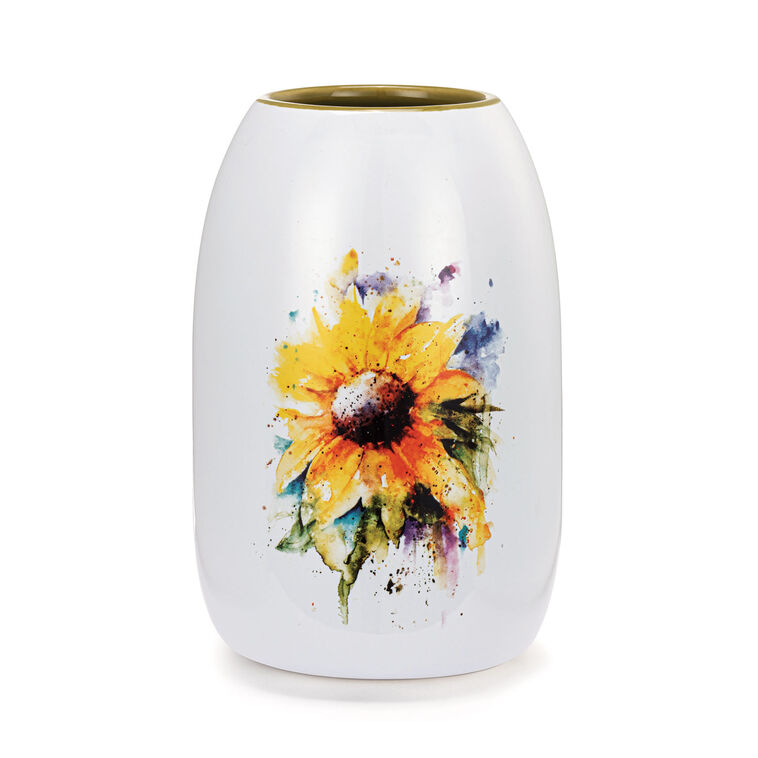 hallmark Demdaco Sunflower Vase 7"