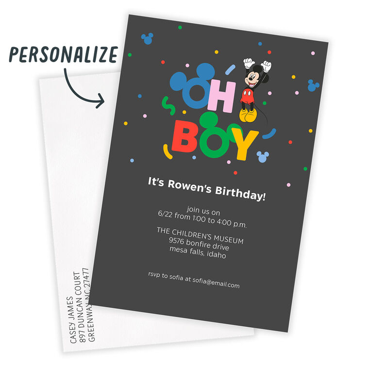 Hallmark Disney Mickey Mouse Birthday Invitation
