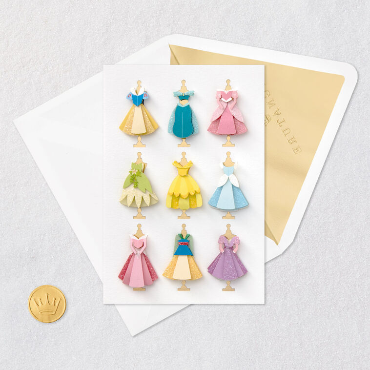 Hallmark Disney Princess Dresses Blank Card