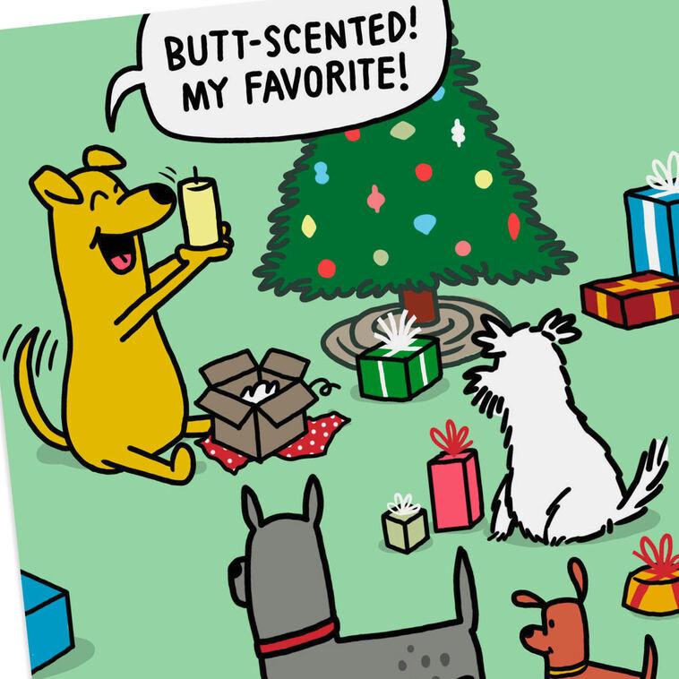 Hallmark Dog Opening Presents Funny Christmas Card