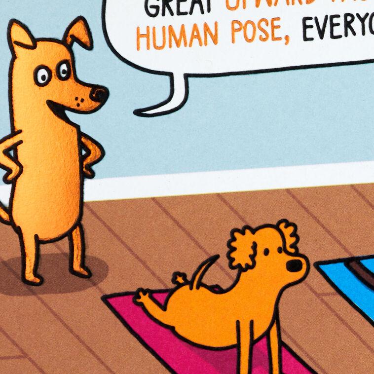 Hallmark Dogs Doing Yoga Poses Funny Birthday Card