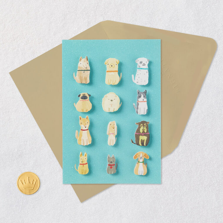Hallmark Dogs On Blue Blank Card
