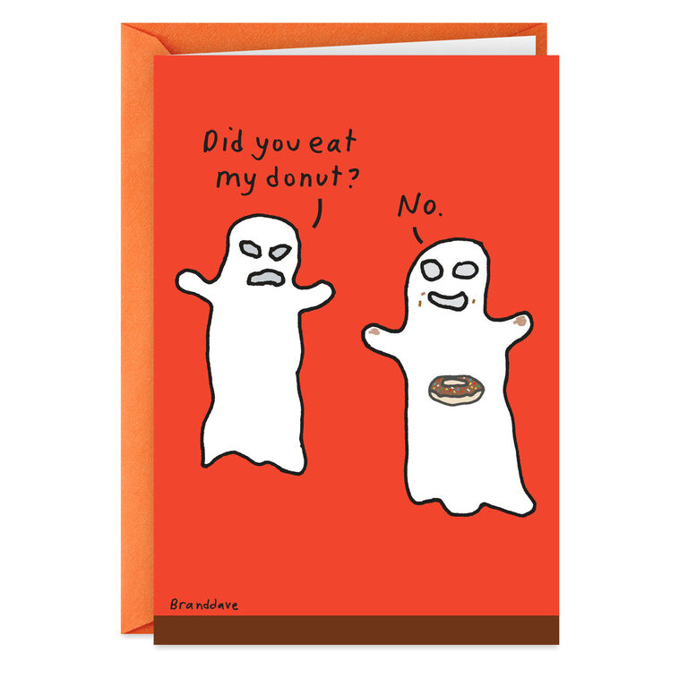hallmark Donut-Eating Ghost Funny Halloween Card