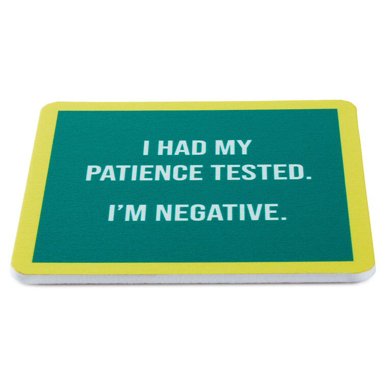Hallmark Drinks On Me I'm Negative Funny Coaster