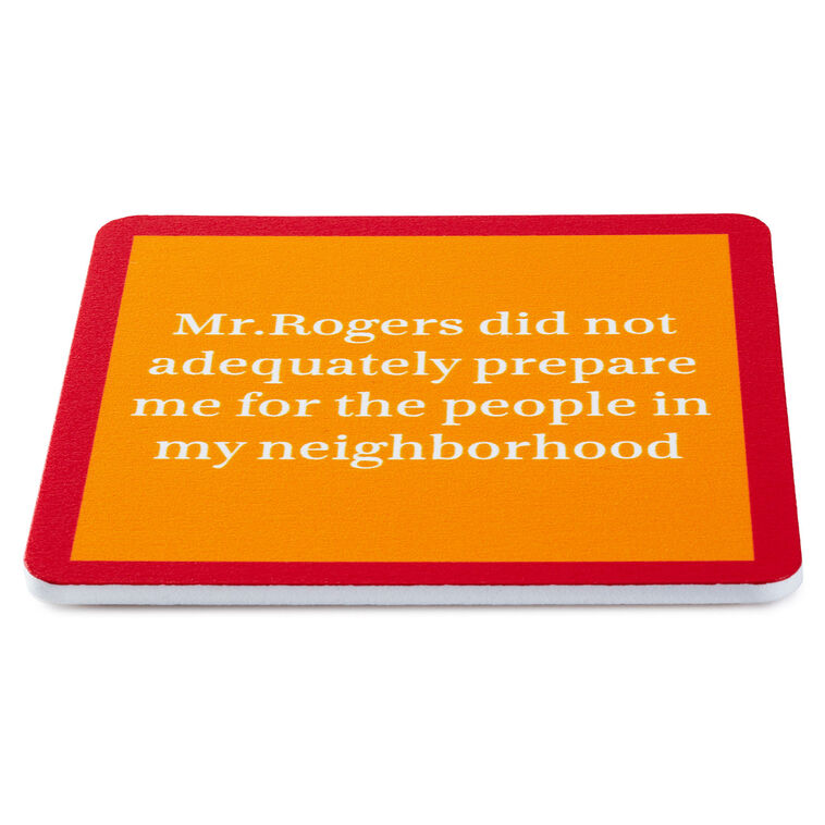 Hallmark Drinks On Me Mr. Rogers Funny Coaster