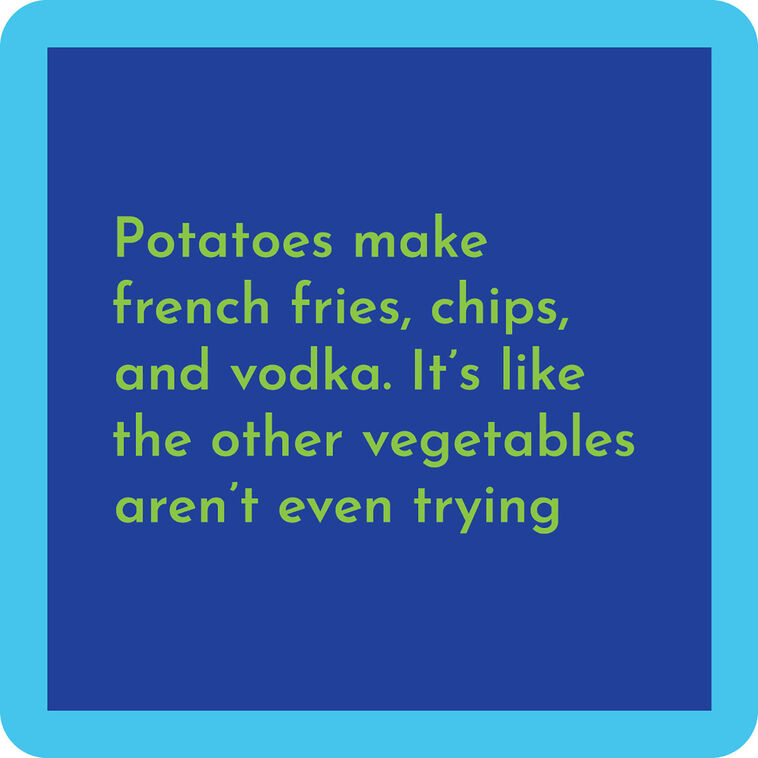 hallmark Drinks on Me Potatoes Funny Coaster