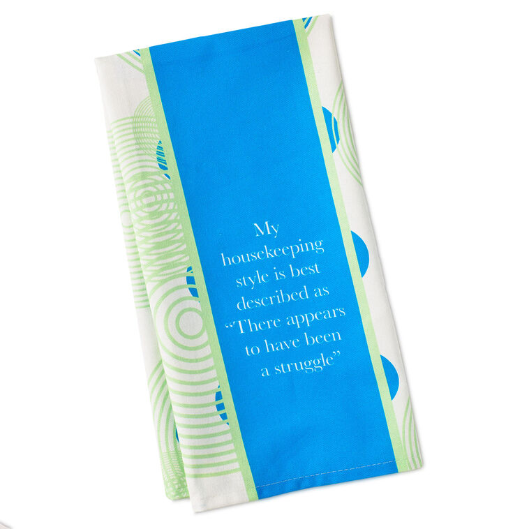 hallmark Drinks on Me Struggle Funny Dish Towel