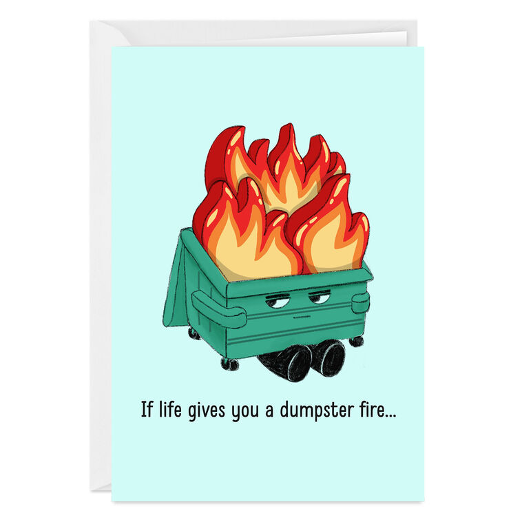 hallmark Dumpster Fire Funny Custom Card