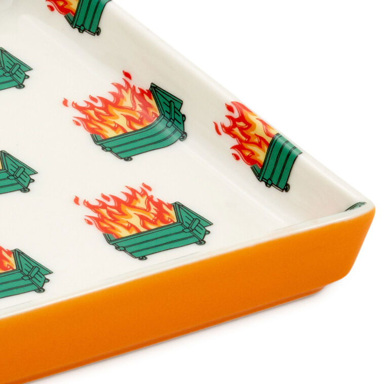 Hallmark Dumpster Fire Funny Trinket Tray