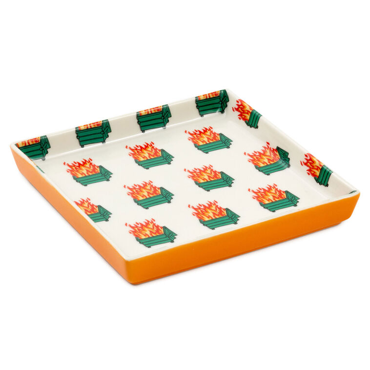 hallmark Dumpster Fire Funny Trinket Tray