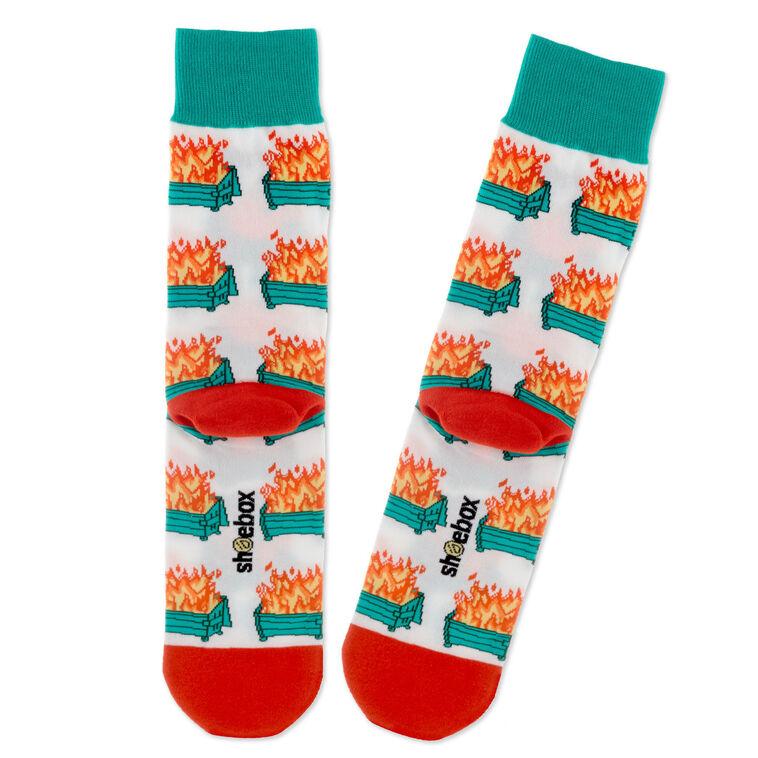 Hallmark Dumpster Fire Novelty Crew Socks