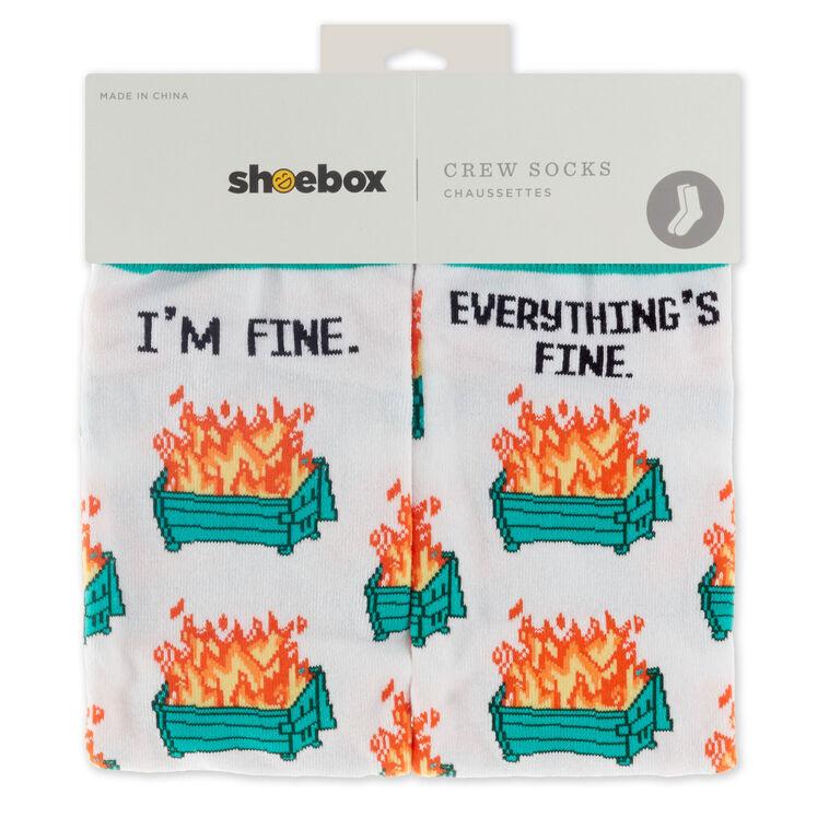 Hallmark Dumpster Fire Novelty Crew Socks