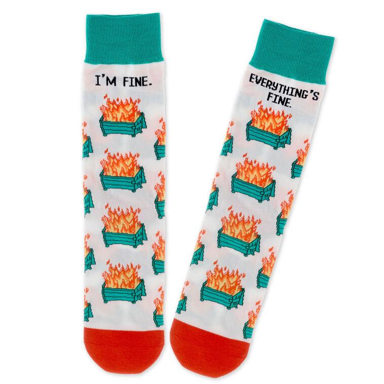 hallmark Dumpster Fire Novelty Crew Socks