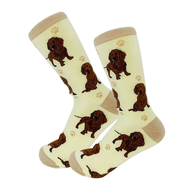 hallmark E&S Pets Red Dachshund Novelty Crew Socks