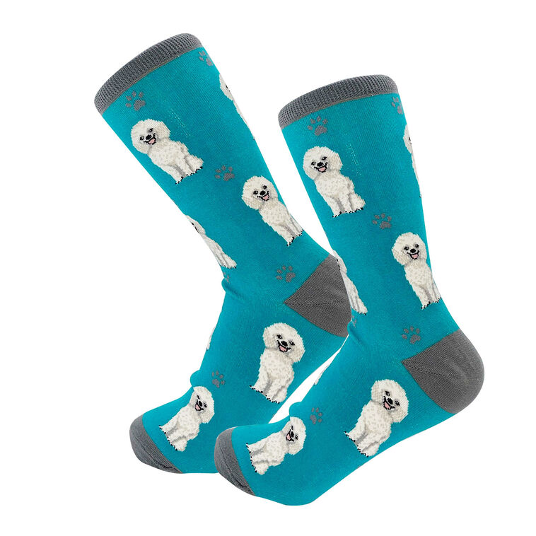 hallmark E&S Pets White Poodle Novelty Crew Socks
