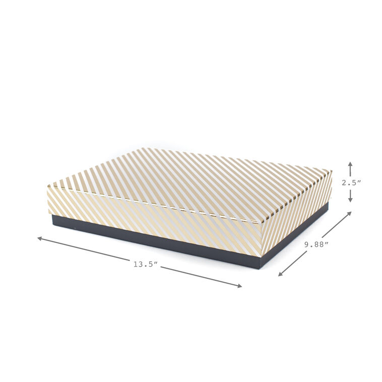 Hallmark Elegant Gold Striped 9x13 Shirt Box